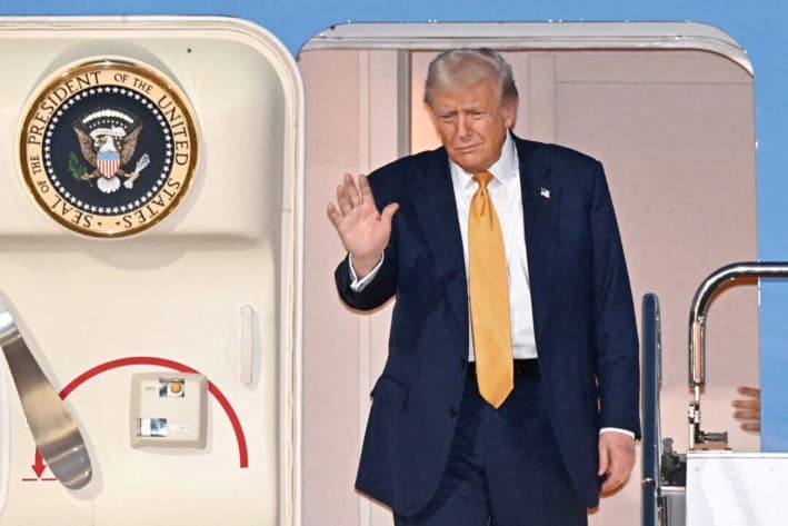 El presidente Donald Trump en Tokio, Japón, el 27 de octubre de 2025. (Kyodo/vía Reuters)