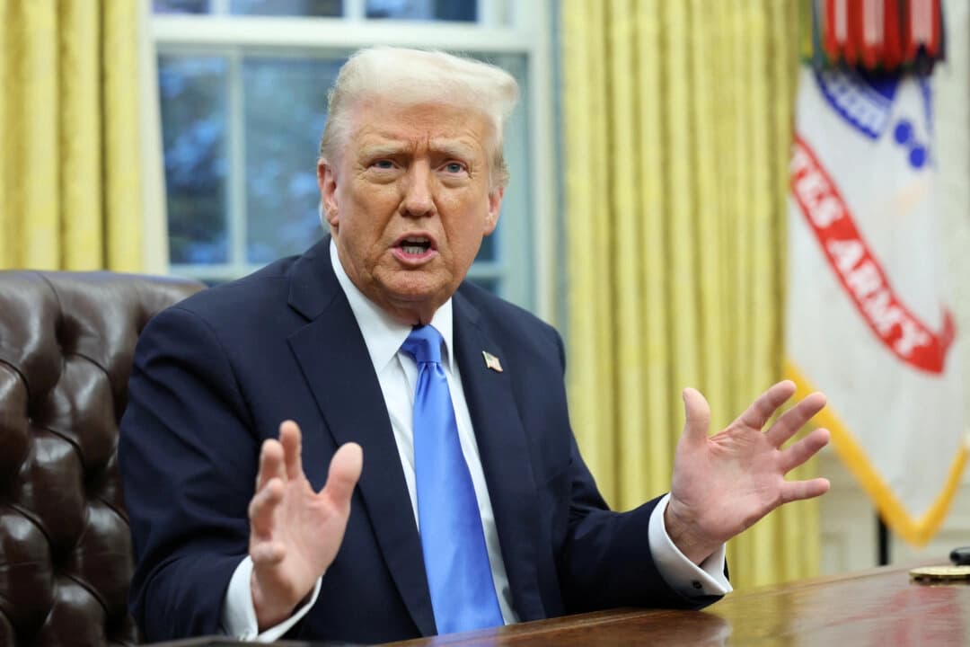 El presidente Donald Trump habla en el Despacho Oval de la Casa Blanca en Washington el 11 de febrero de 2025. (Kevin Lamarque/Reuters)