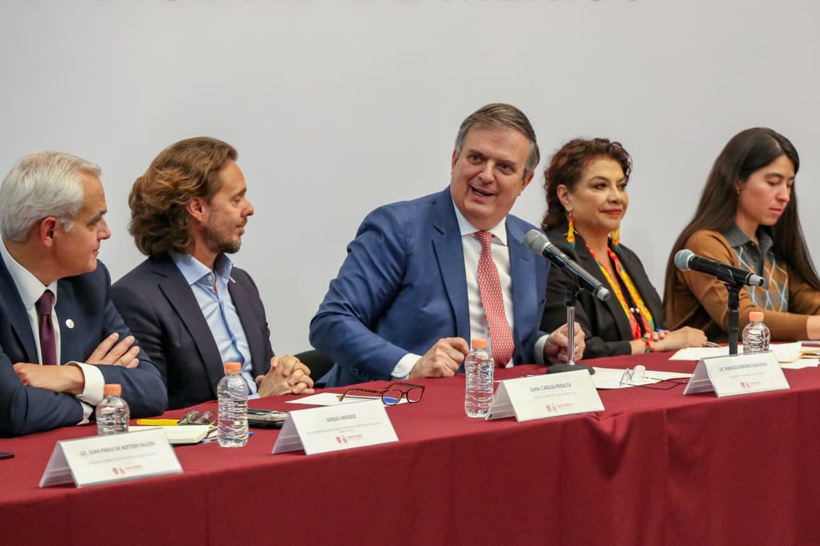 El Secretario de Economia, Marcelo Ebrard, durante su participación en la Consulta Regional del TMEC: Capítulo Ciudad de México, celebrada el 3 de noviembre. (Secretaría de Economía de México)