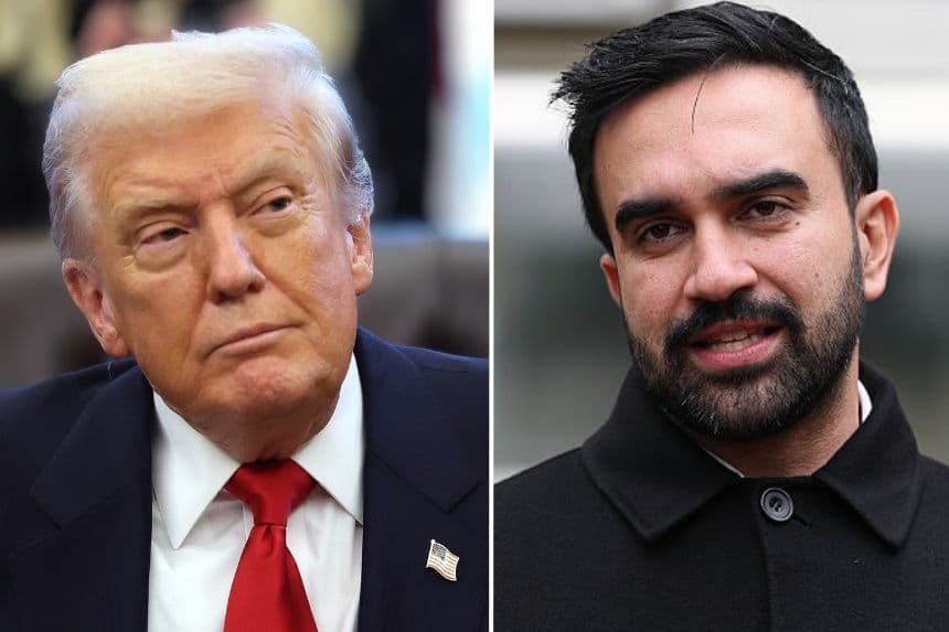 Presidente de EE. UU. Donald Trump (Roberto Schmidt/Getty Images) Alcalde electo de Nueva York Zohran Mamdani (Michael M. Santiago/Getty Images)