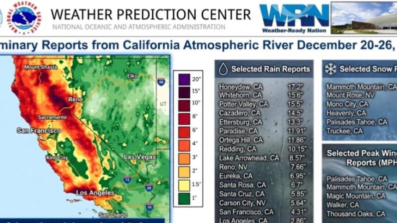 California evalua los daños que dejaron las inundaciones y deslizamientos en Navidad