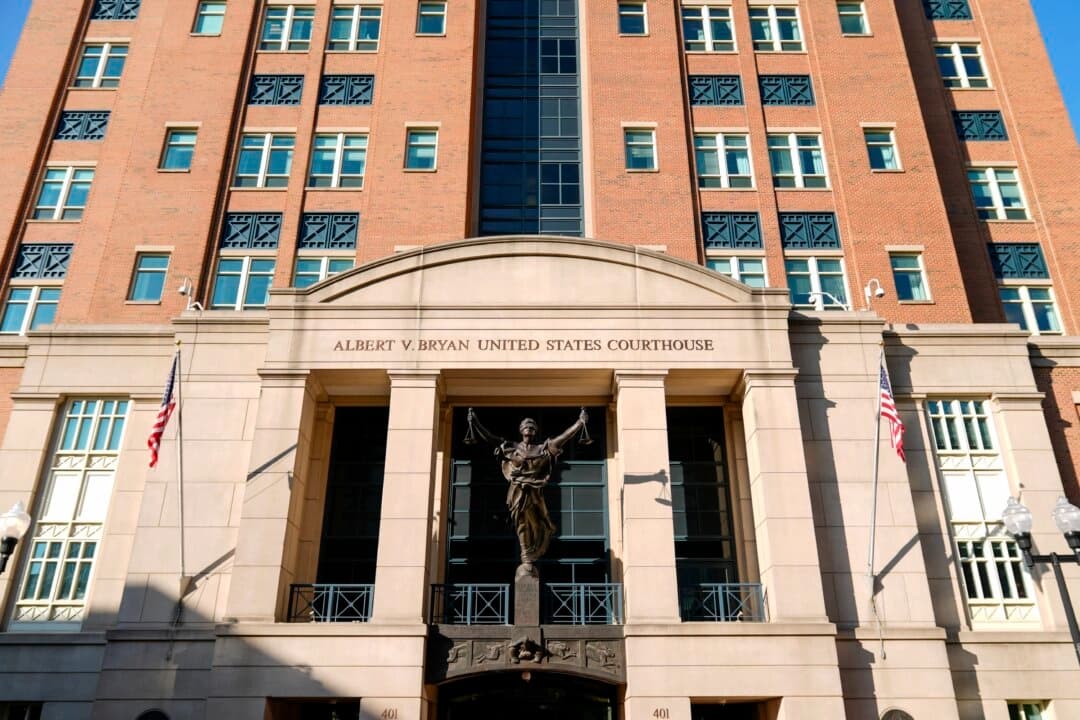 El Tribunal de Distrito de los Estados Unidos para el Distrito Este de Virginia en Alexandria, Virginia, el 9 de septiembre de 2024. (Stephanie Scarbrough/AP Photo)