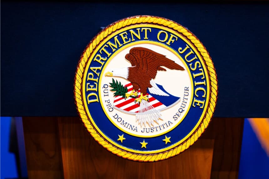 Estados Unidos Departamento de Justicia en Washington el 27 de abril de 2026. (Madalina Kilroy/The Epoch Times)