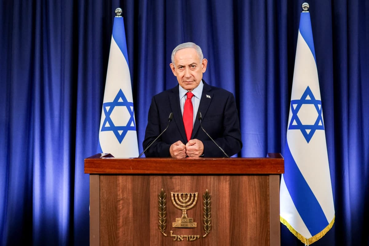 El primer ministro israelí, Benjamin Netanyahu, habla en Jerusalén el 19 de marzo de 2026. (Ronen Zvulun/Pool/AFP vía Getty Images)
