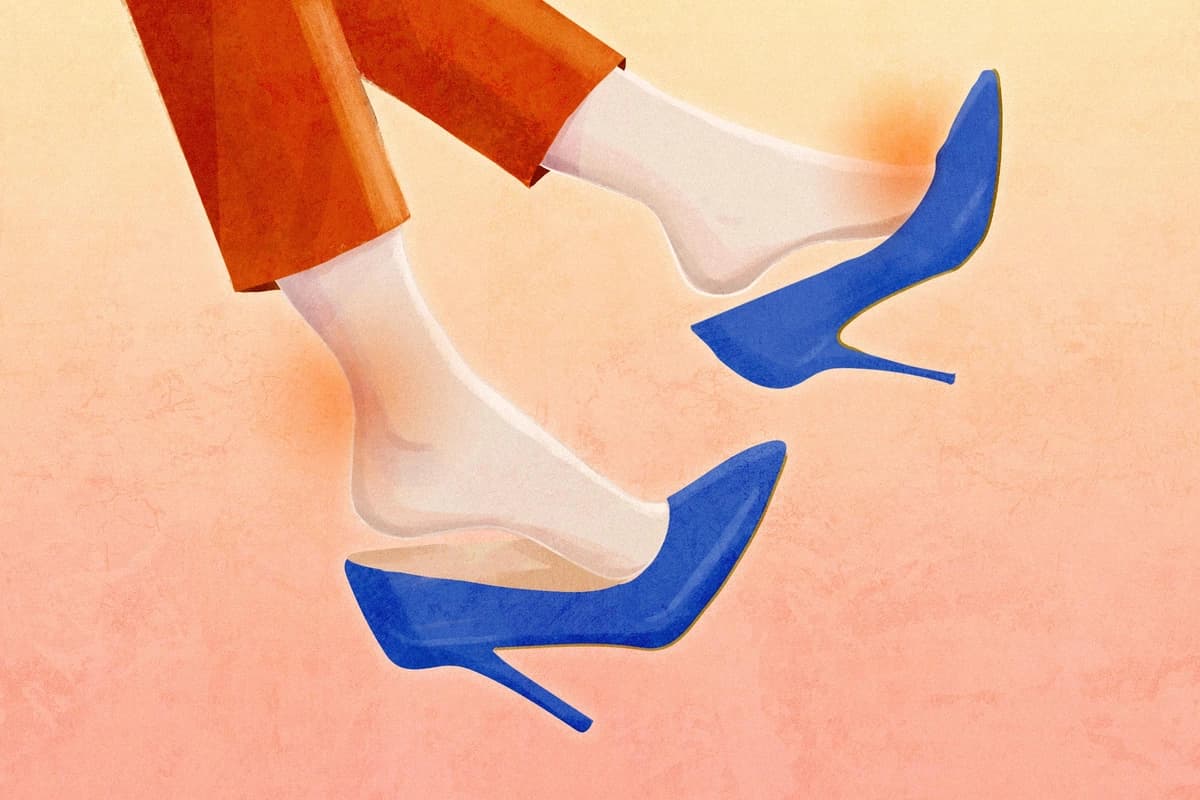 Los efectos en el cuerpo de usar tacones altos durante años. (Ilustración de Sunny Lo).