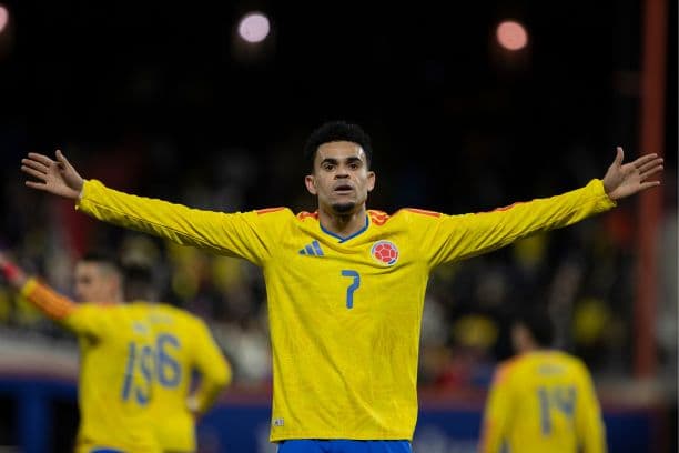 Fotografía de archivo que muestra a Luis Díaz de Colombia celebrando un gol en Nueva York, Estados Unidos. (EFE/ Ángel Colmenares)