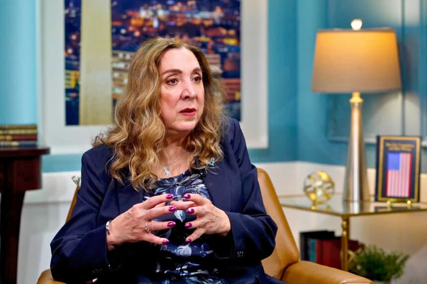 La activista contra la trata de personas Rosi Orozco interviene durante una entrevista en el programa “American Thought Leaders” de EpochTV, en Washington, el 27 de abril de 2026. (The Epoch Times).