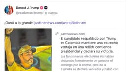Trump celebra la victoria De la Espriella en la elección presidencial de Colombia: "Él ganó, ¡grande!"
