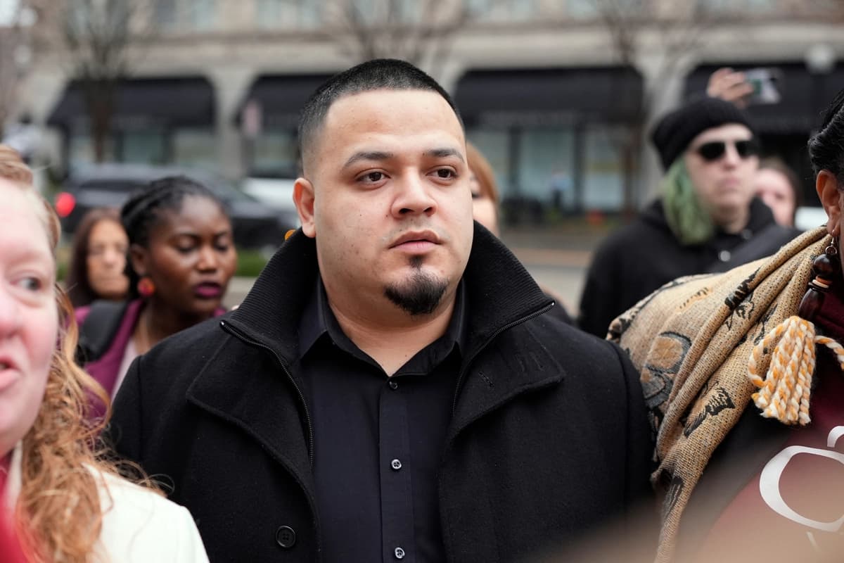 Kilmar Abrego García llega al tribunal federal de Nashville, Tennessee, el 26 de febrero de 2026. (George Walker IV/AP Photo)