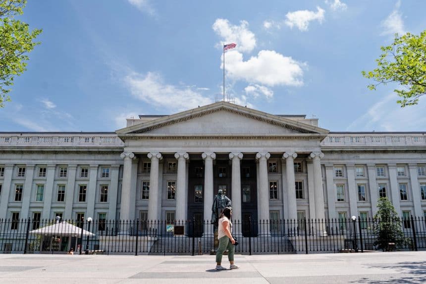 El Departamento del Tesoro de Estados Unidos en Washington, el 30 de junio de 2025. (Madalina Kilroy/The Epoch Times)