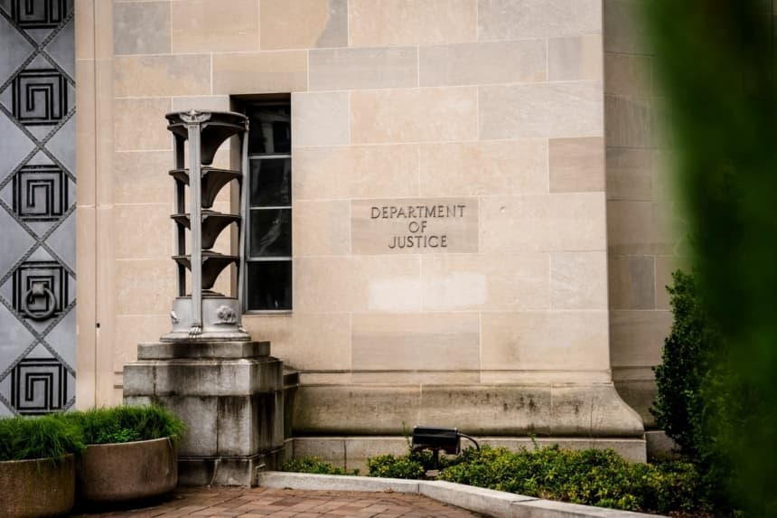El Departamento de Justicia en Washington, 21 de julio de 2025. (Madalina Kilroy/The Epoch Times)