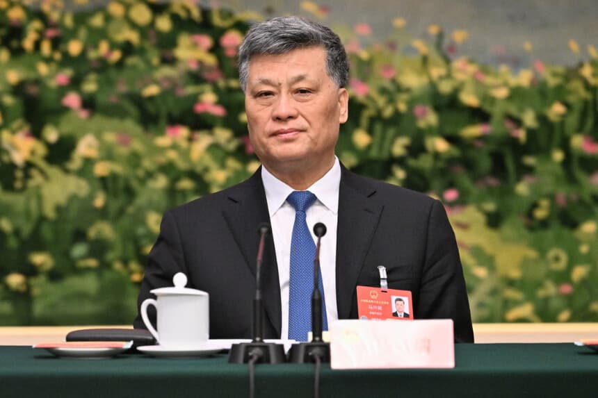 El secretario del Partido Comunista de Xinjiang, Ma Xingrui, asiste a la reunión de la delegación de Xinjiang durante la Asamblea Nacional del Pueblo (CNP) en Pekín el 7 de marzo de 2025. (Adek Berry/ AFP vía Getty Images).