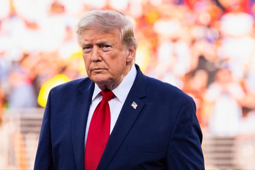 El presidente Donald Trump en el New York–New Jersey Stadium en East Rutherford, Nueva Jersey, el 19 de julio de 2026. (David Ramos/Getty Images).