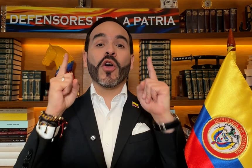Captura de video tomada de la cuenta oficial en X @ABDELAESPRIELLA durante una alocución del presidente electo de Colombia, Abelardo de la Espriella, este 26 de julio. (EFE/@ABDELAESPRIELLA)