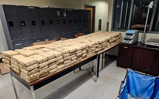 Agentes federales incautaron más de media tonelada de cocaína, con un valor superior a los 20 millones de dólares, que se encontraba oculta en un camión en el puerto de entrada de Calexico, en California. (Cortesía del Departamento de Justicia)