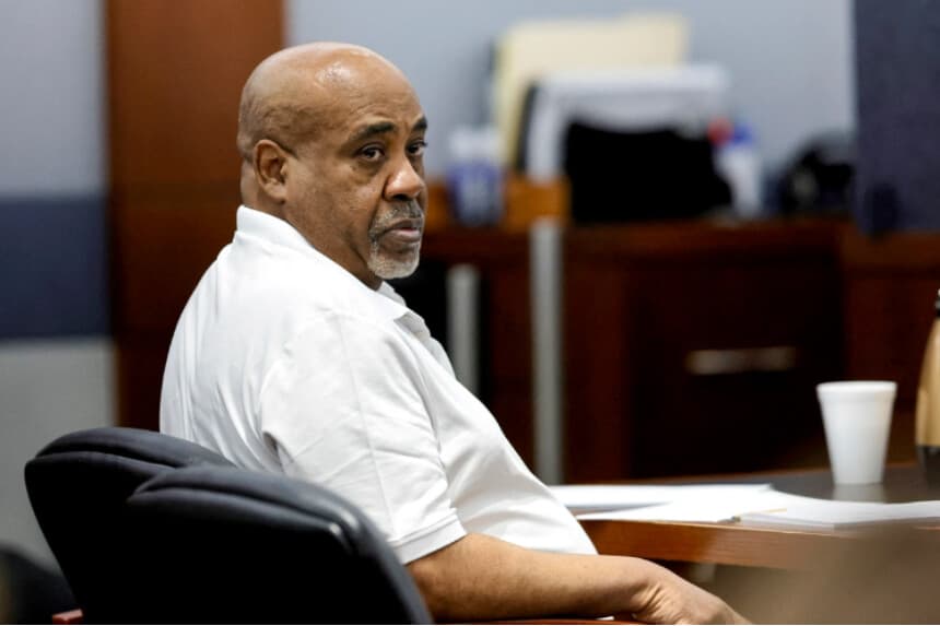 Duane "Keffe D" Davis en la corte de Las Vegas durante la selección del jurado por el asesinato de Tupac Shakur, el 12 de agosto de 2026. (Steve Marcus/Reuters).