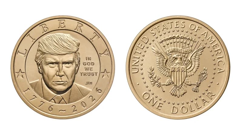 Casa de la Moneda de EE. UU. inicia venta de monedas con la imagen de Trump