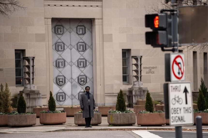 El Departamento de Justicia en Washington, el 6 de enero de 2026. (Madalina Kilroy/The Epoch Times)